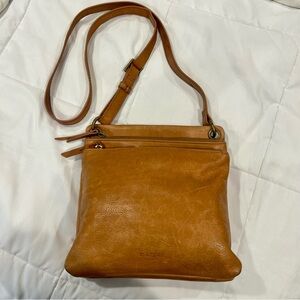 Margot Tan Leather Crossbody Bag